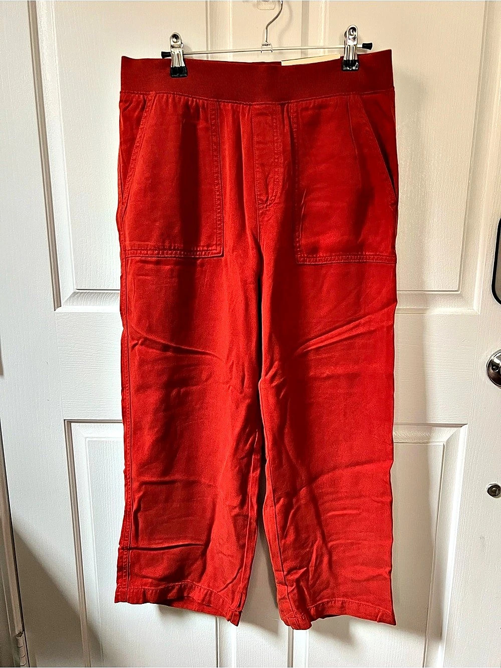 St. John's Bay Wide Leg Crop Pants Crimson Medium NWT